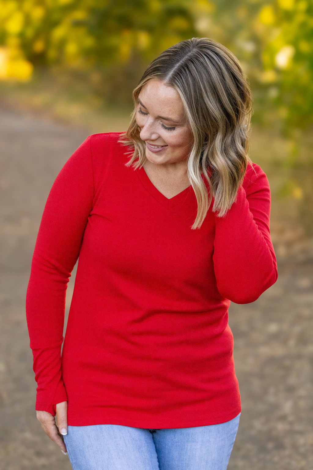 IN STOCK Leah Long Sleeve Top - Red