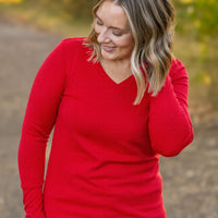 IN STOCK Leah Long Sleeve Top - Red