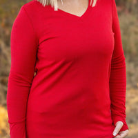 IN STOCK Leah Long Sleeve Top - Red