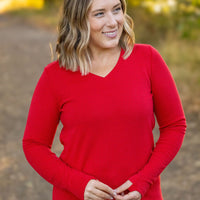 IN STOCK Leah Long Sleeve Top - Red