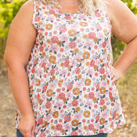 IN STOCK Renee Ruffle Tank - Fall Boho Floral FINAL SALE