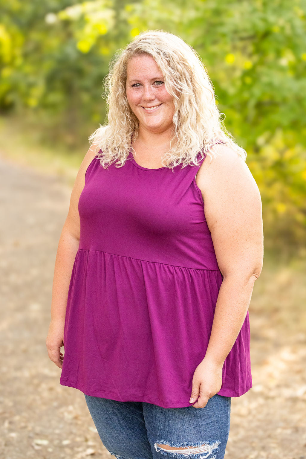 IN STOCK Renee Ruffle Tank - Dark Purple FINAL SALE