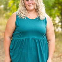 IN STOCK Renee Ruffle Tank - Teal FINAL SALE