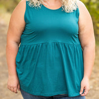 IN STOCK Renee Ruffle Tank - Teal FINAL SALE