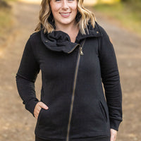 IN STOCK Quinn ZipUp Cowl - Black | Women's Hoodie