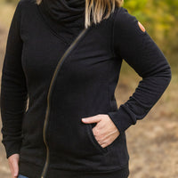 IN STOCK Quinn ZipUp Cowl - Black | Women's Hoodie