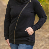 IN STOCK Quinn ZipUp Cowl - Black | Women's Hoodie