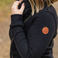 IN STOCK Quinn ZipUp Cowl - Black | Women's Hoodie