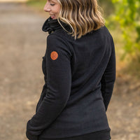 IN STOCK Quinn ZipUp Cowl - Black | Women's Hoodie