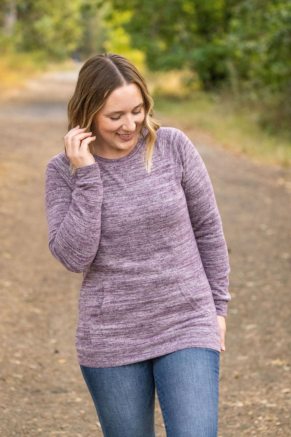 IN STOCK Hannah Pocket Pullover - Purple