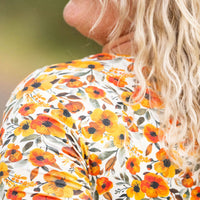 IN STOCK Sarah Ruffle Short Sleeve - Fall Floral FINAL SALE