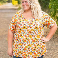 IN STOCK Sarah Ruffle Short Sleeve - Fall Floral FINAL SALE