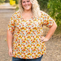 IN STOCK Sarah Ruffle Short Sleeve - Fall Floral FINAL SALE