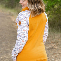 IN STOCK Zoey ZipCowl - Mustard and Harvest Floral FINAL SALE