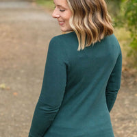 IN STOCK Harper Long Sleeve Henley - Evergreen | Women's Cozy Shirt