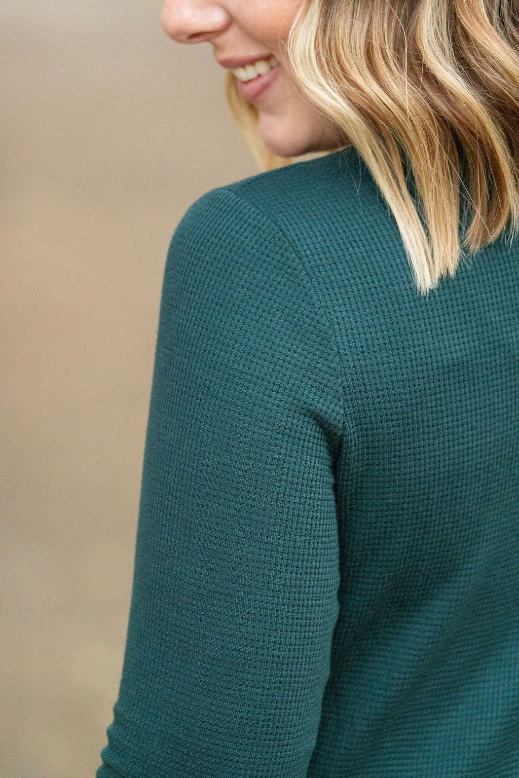 IN STOCK Harper Long Sleeve Henley - Evergreen | Women&