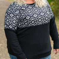 IN STOCK Natalie Pullover - Black Geometric