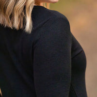 IN STOCK Harper Long Sleeve Henley - Black FINAL SALE