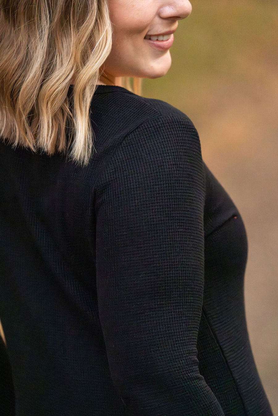 IN STOCK Harper Long Sleeve Henley - Black FINAL SALE