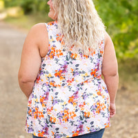 IN STOCK Renee Ruffle Tank - Fall Floral Leaves