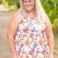 IN STOCK Renee Ruffle Tank - Fall Floral Leaves