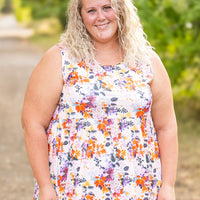 IN STOCK Renee Ruffle Tank - Fall Floral Leaves