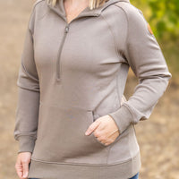 IN STOCK Scuba HalfZip Hoodie - Mocha