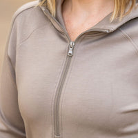 IN STOCK Scuba HalfZip Hoodie - Mocha