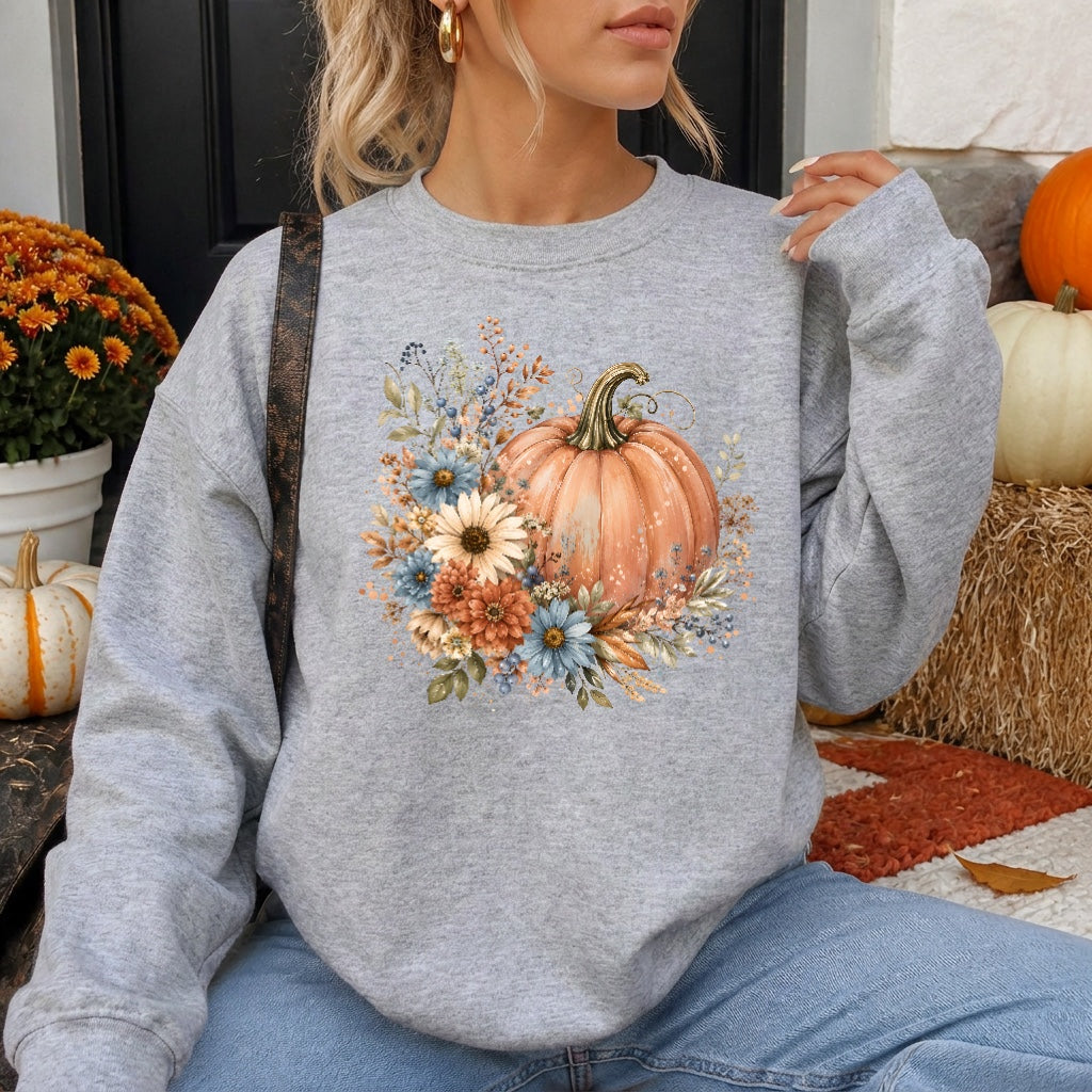 Boho Floral Pumpkin Sweatshirt