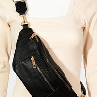 Fame PU Leather Crossbody Bag with Removable Strap