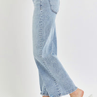 RISEN Full Size Tummy Control High Rise Crop Wide Leg Jeans