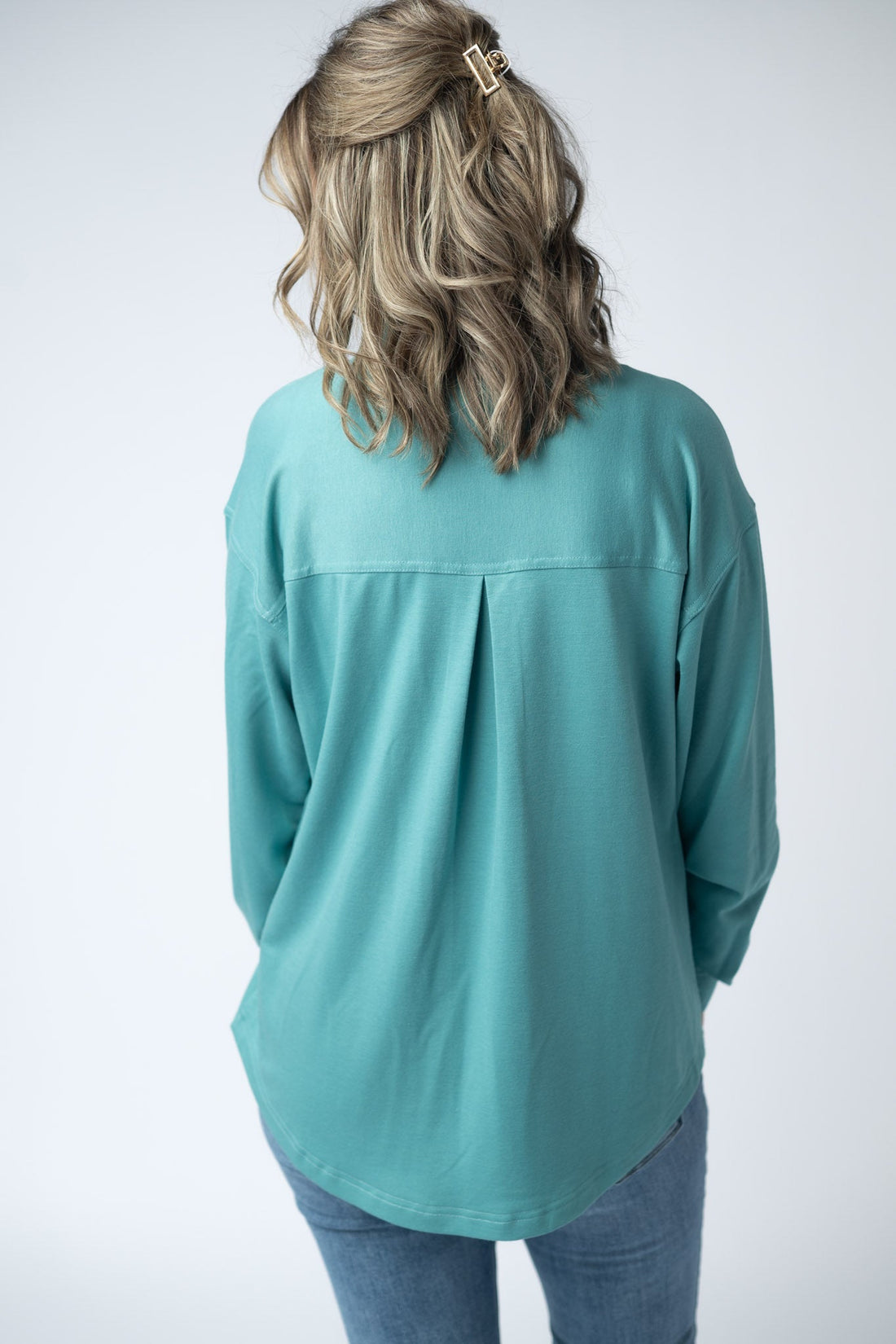 IN STOCK Brenna Button Down Top - Teal