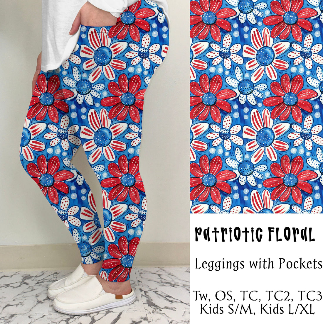 Patriotic Floral Leggings | Run Ends 2/24 | ETA 42 Days