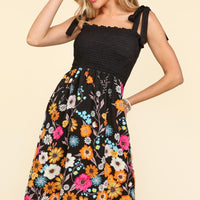 Haptics Smocked Cami Floral Dress