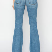 RISEN Mid Rise Flare Jeans with Pockets