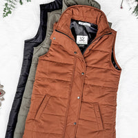 IN STOCK Harlow Long Vest - Cinnamon