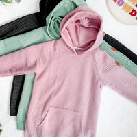 IN STOCK Tatum Textured Pullover Hoodie - Rose