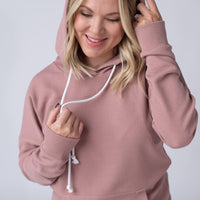 IN STOCK Kacey Ribbed Hoodie - Rose