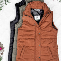 IN STOCK Harlow Long Vest - Cinnamon