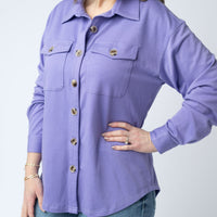 IN STOCK Brenna Button Down Top - Purple