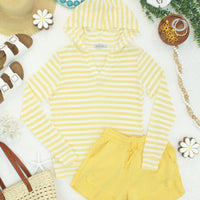IN STOCK Amelia Striped Hoodie - Lemon