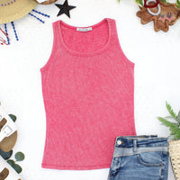 IN STOCK Audrey Vintage Wash Tank - Red
