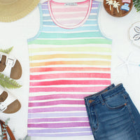 IN STOCK Ava Tank - Rainbow Stripes