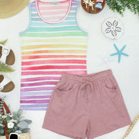 IN STOCK Ava Tank - Rainbow Stripes