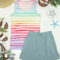 IN STOCK Ava Tank - Rainbow Stripes