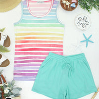 IN STOCK Ava Tank - Rainbow Stripes