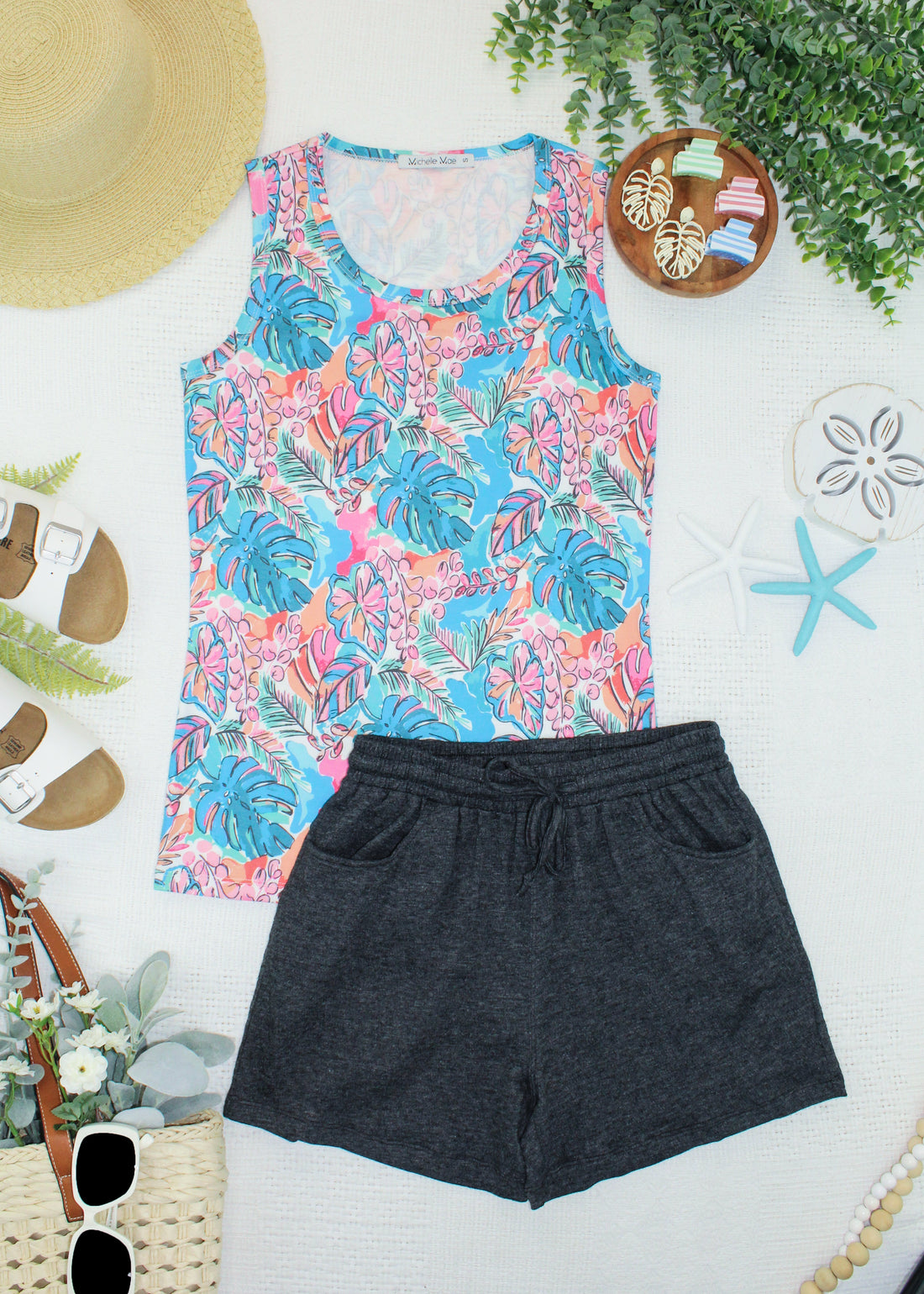 IN STOCK Ava Tank - Tropical Palm
