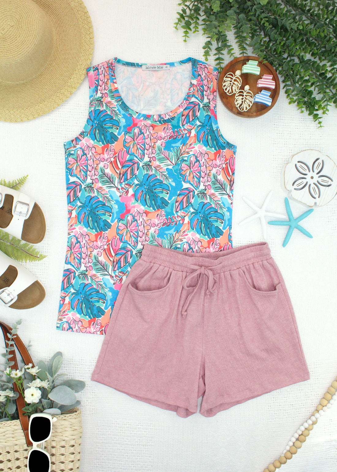 IN STOCK Candice Crinkle Shorts - Dusty Rose