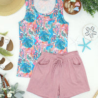 IN STOCK Candice Crinkle Shorts - Dusty Rose