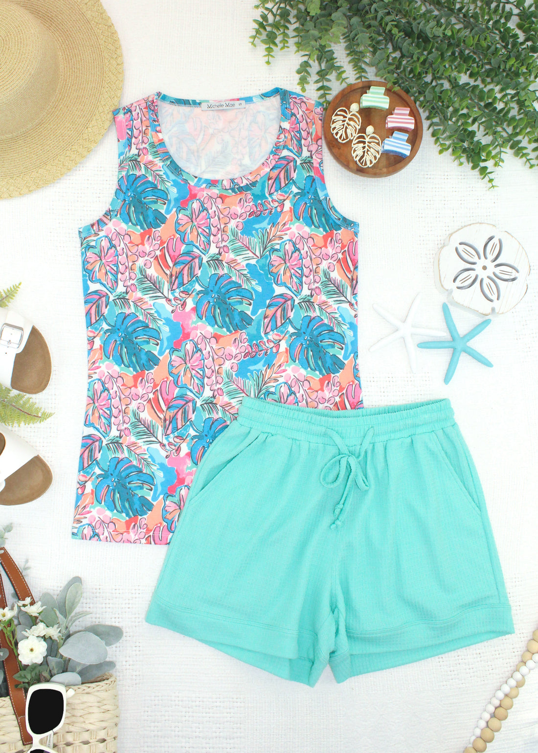 IN STOCK Ava Tank - Tropical Palm